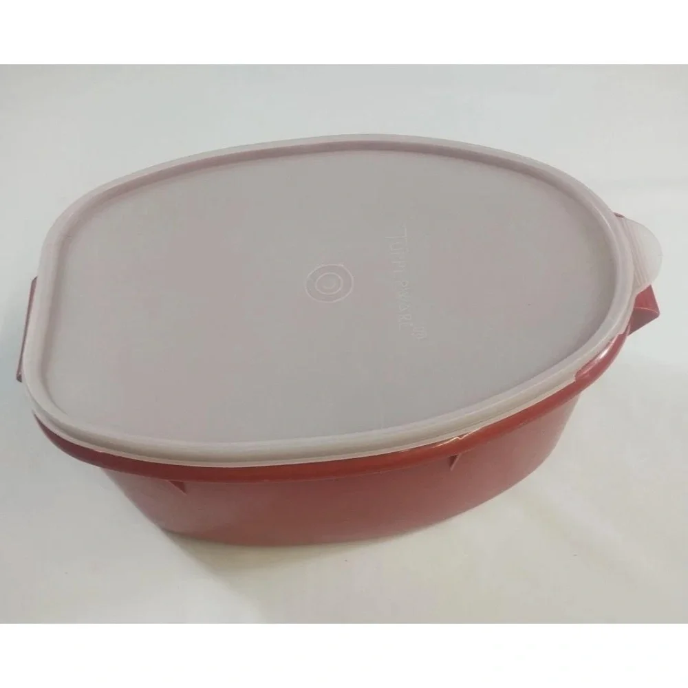 Tupperware Ham/Beef/Turkey Vintage Flavor Saver Orange Storage Bowl Air Tight